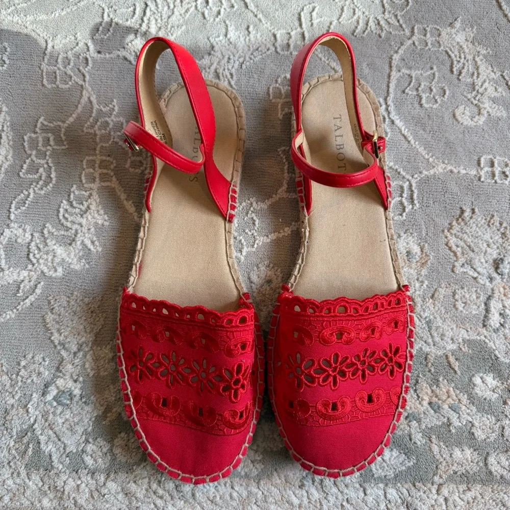 Talbots Red Espadrille Sandals Size 9.5M - Picture 2 of 7